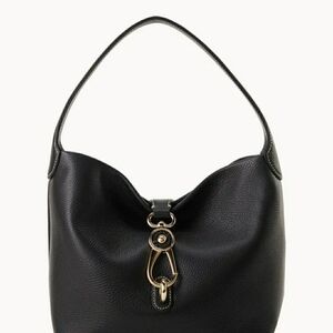 Dooney & Bourke Lucca Black LeatherLogoLock Hobo Bag